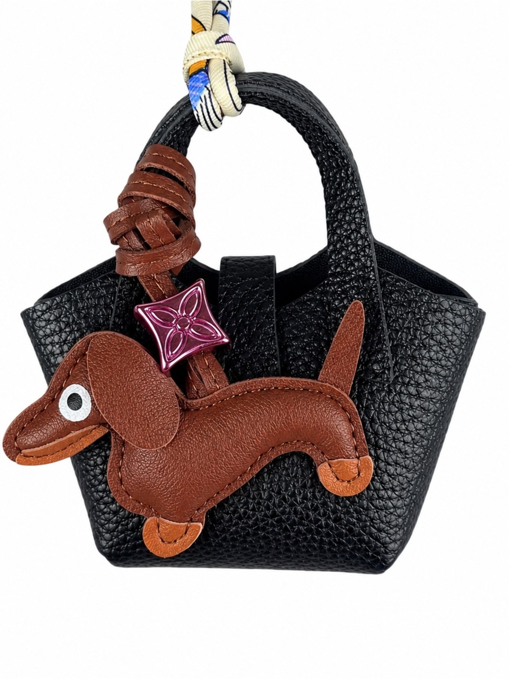 Bag Charm with Brown Wiener Dog